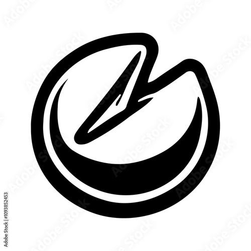 Black silhouette style fortune traditional and cultural cookie vector icon design