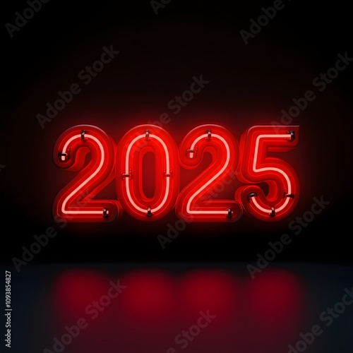 Festive scene featuring glowing golden 2025 numbers illuminated with light bulbs, surrounded by colorful balloons and confetti, with vibrant fireworks lighting up the evening sky. A hyper-realistic, 