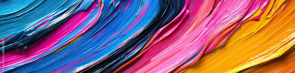 Vibrant Symphony: A canvas painted with vivid stripes of color, intersecting and flowing together. Vibrant Symphony: A canvas painted with vivid stripes of color, intersecting and flowing together.