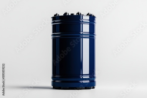 A dark blue cylindrical container with a smooth surface and a slightly textured top, set against a plain white background.