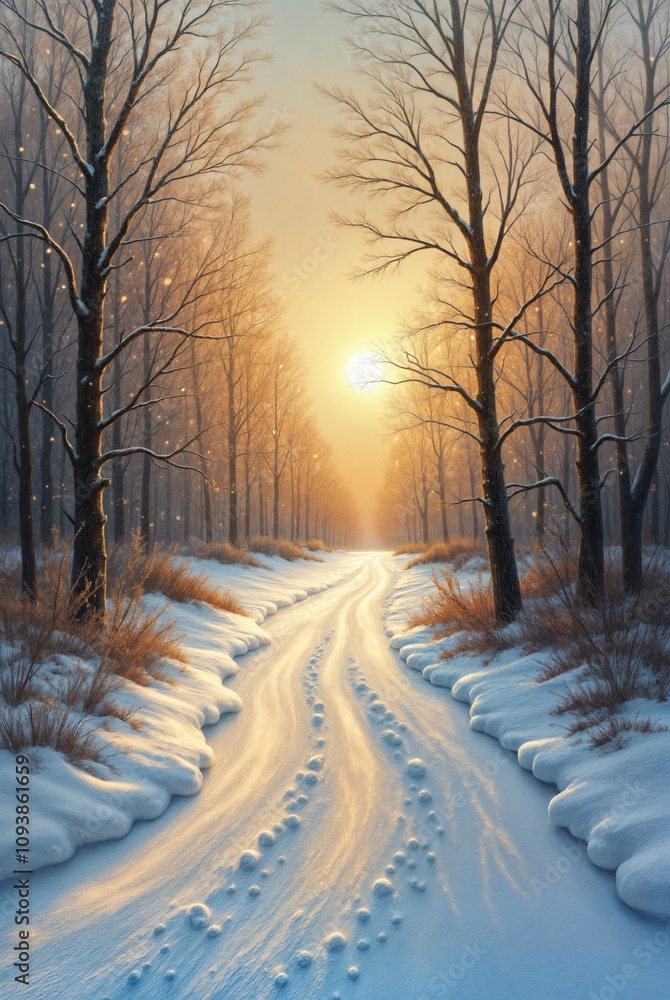 new year snow and rising sun new year snow and rising sun