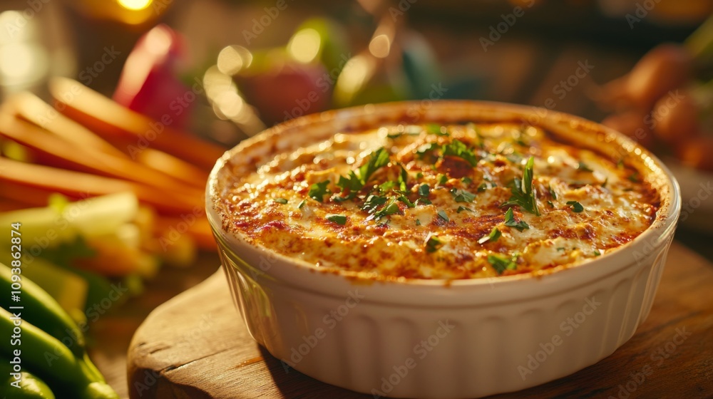 Deliciously Baked Dish with Fresh Ingredients Surrounded by Vibrant Vegetables on a Wooden Table Ready for Serving at a Family Gathering or Dinner Party Deliciously Baked Dish with Fresh Ingredients Surrounded by Vibrant Vegetables on a Wooden Table Ready for Serving at a Family Gathering or Dinner Party