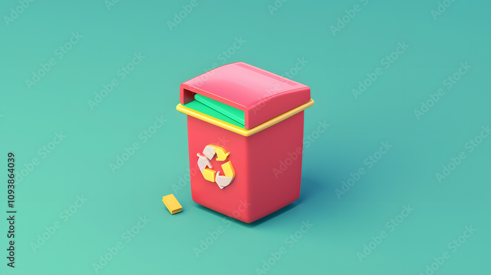 Delete icon interface isometric Cartoon 3D