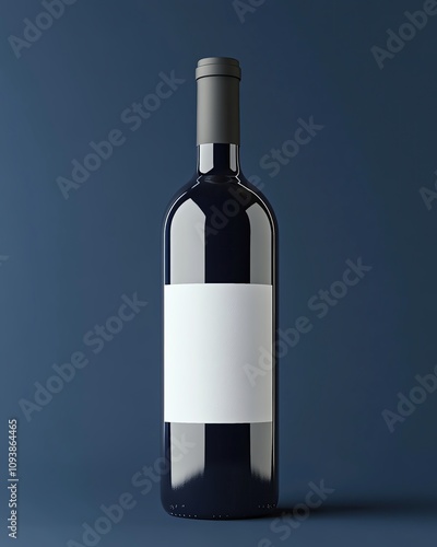 Alice Hlong mockup visual preview Elegant wine bottle with blank label Elegant wine bottle on a dark background. photo