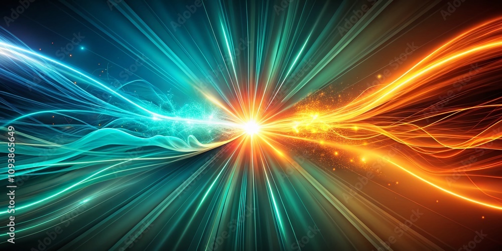 Dynamic Electric Light Flashes in Teal and Orange with Copy Space for Creative Designs, Abstract Background for Modern Visuals and Digital Art Projects Dynamic Electric Light Flashes in Teal and Orange with Copy Space for Creative Designs, Abstract Background for Modern Visuals and Digital Art Projects