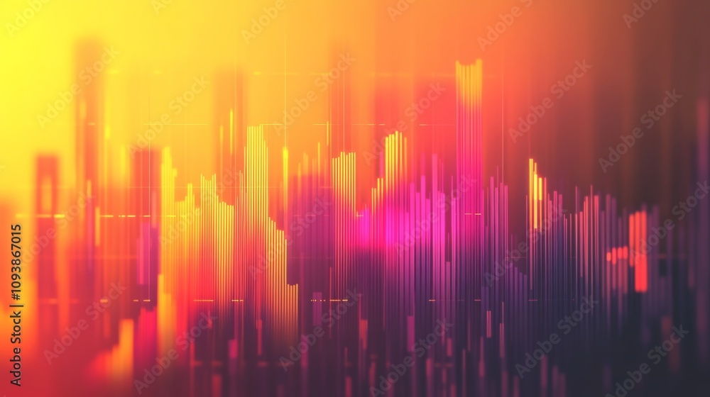 Abstract Sound Wave Visual Representation with Gradient Colors of Yellow, Orange, Pink, and Purple Creating a Vibrant Background for Music or Audio Themes Abstract Sound Wave Visual Representation with Gradient Colors of Yellow, Orange, Pink, and Purple Creating a Vibrant Background for Music or Audio Themes