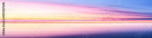 A horizon line, blurred with soft pastel colors, stretching endlessly.