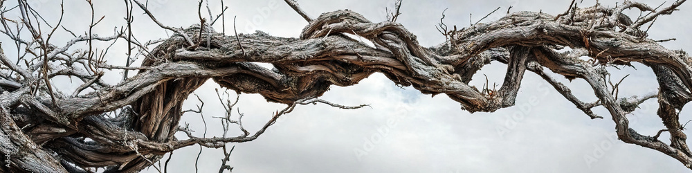Twisted Bramble: A tangled mess of thorny branches, twisted and turned into a surreal sculpture, seemingly reaching for the sky. Twisted Bramble: A tangled mess of thorny branches, twisted and turned into a surreal sculpture, seemingly reaching for the sky.