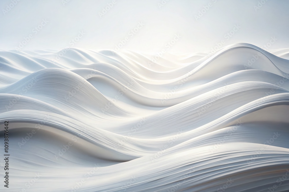 Obraz premium Elegant White Abstract Wave Background for Modern Minimal Graphic Design with Fluid Lines and Subtle Textures Ideal for Clean and Contemporary Visual Projects