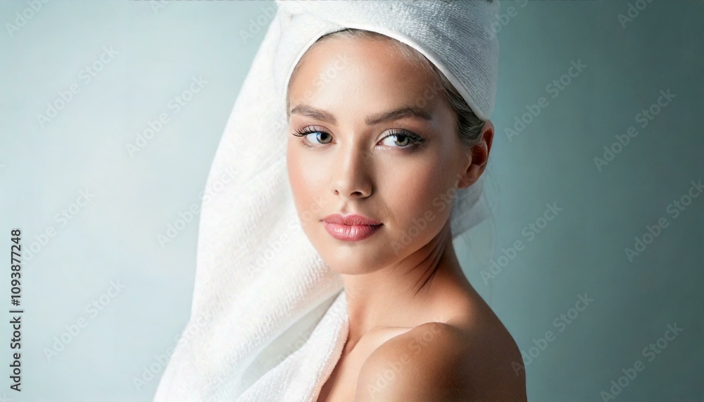 Young and Beautiful woman with clear skin, natural make-up, Skincare and facial treatment concept Young and Beautiful woman with clear skin, natural make-up, Skincare and facial treatment concept