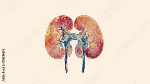 Human Kidneys: Anatomical Artistic Representation photo