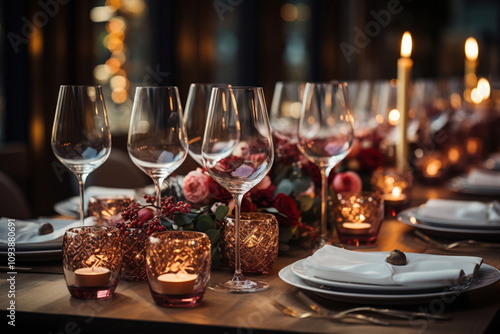 table set for Christmas: ,. 