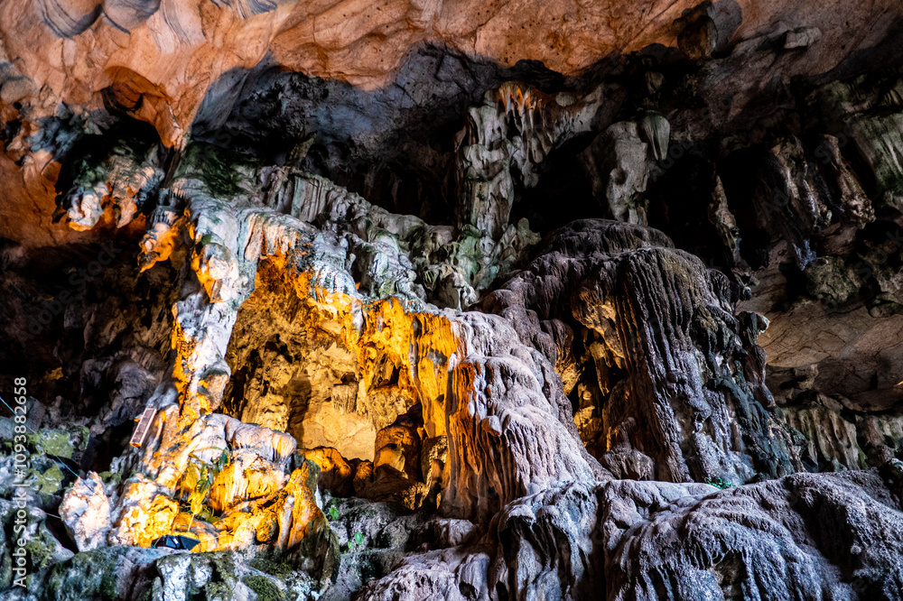 Buddhist cave temple close up stone walls southeast asia Buddhist cave temple close up stone walls southeast asia