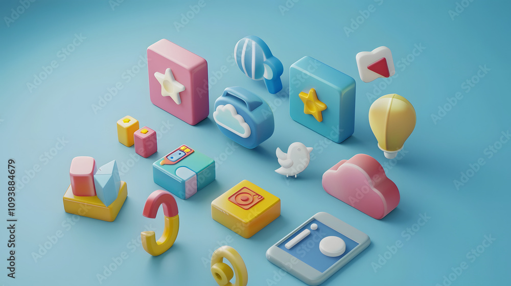 User icon interface isometric Cartoon 3D User icon interface isometric Cartoon 3D
