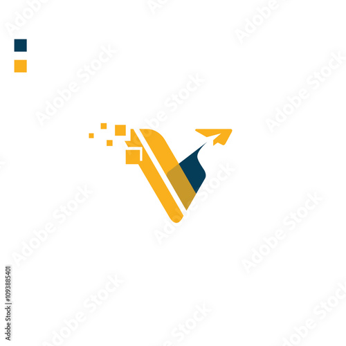 a logo for a technology business with V typography Free Download a logo for a technology business with V typography - GFXLoad
