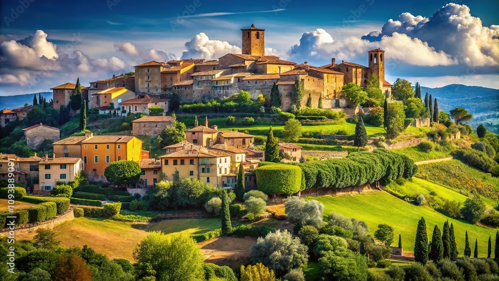 AI-crafted photo of the Tuscan village of Lajatico, where Bocelli was born. AI-crafted photo of the Tuscan village of Lajatico, where Bocelli was born.