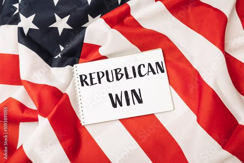 a white piece of paper that says Republican win