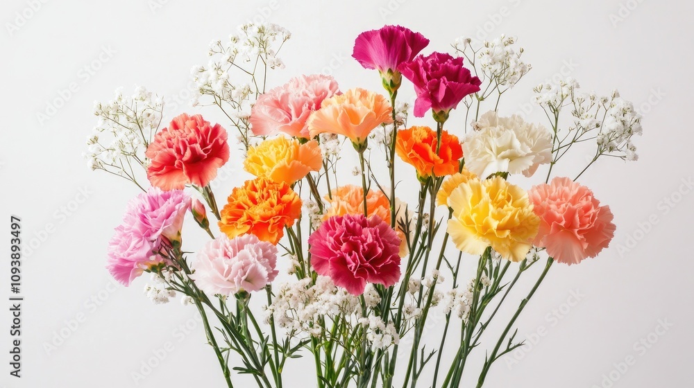 Colorful Bouquet of Carnations in Various Shades Colorful Bouquet of Carnations in Various Shades