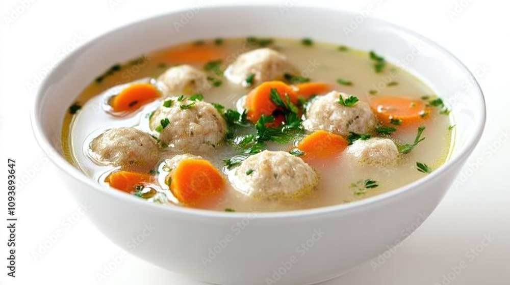 Homemade Matzah Ball Soup with Carrots and Herbs Homemade Matzah Ball Soup with Carrots and Herbs