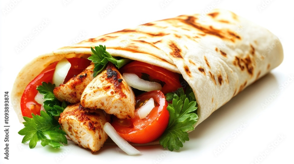 Close-up of Delicious Chicken Shawarma Wrap Close-up of Delicious Chicken Shawarma Wrap