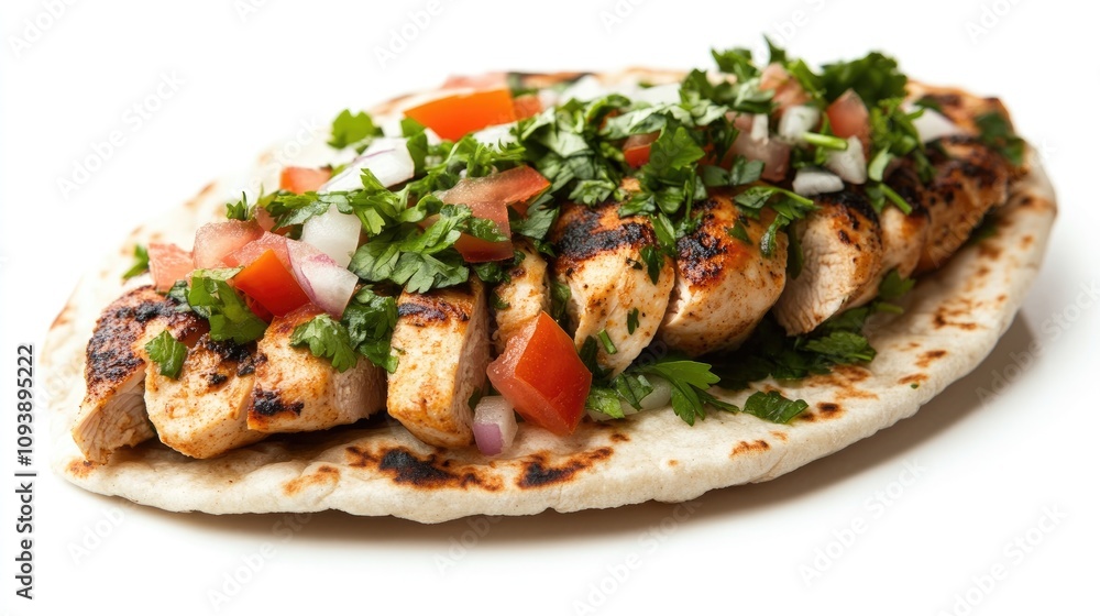 Flavorful Chicken Shawarma Delight on Fresh Flatbread Flavorful Chicken Shawarma Delight on Fresh Flatbread