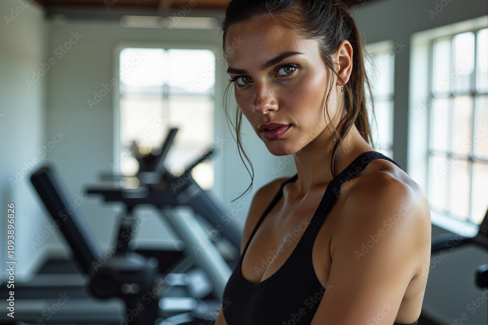 Fitness Enthusiast in Modern Gym Fitness Enthusiast in Modern Gym