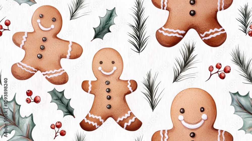 Fototapeta premium Baking festive gingerbread cookies home kitchen food photography holiday season overhead view culinary art