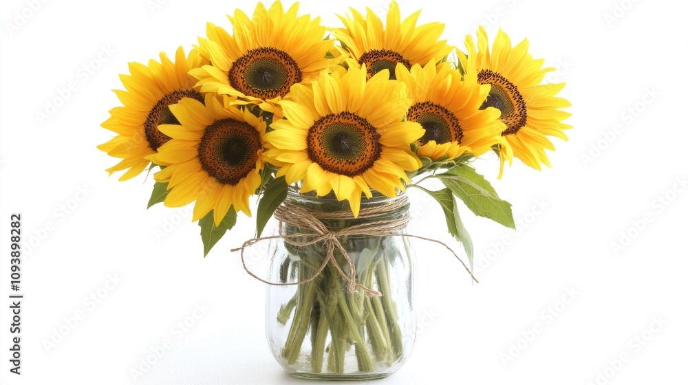 Obraz premium Stunning Display of Sunflowers in a Jar