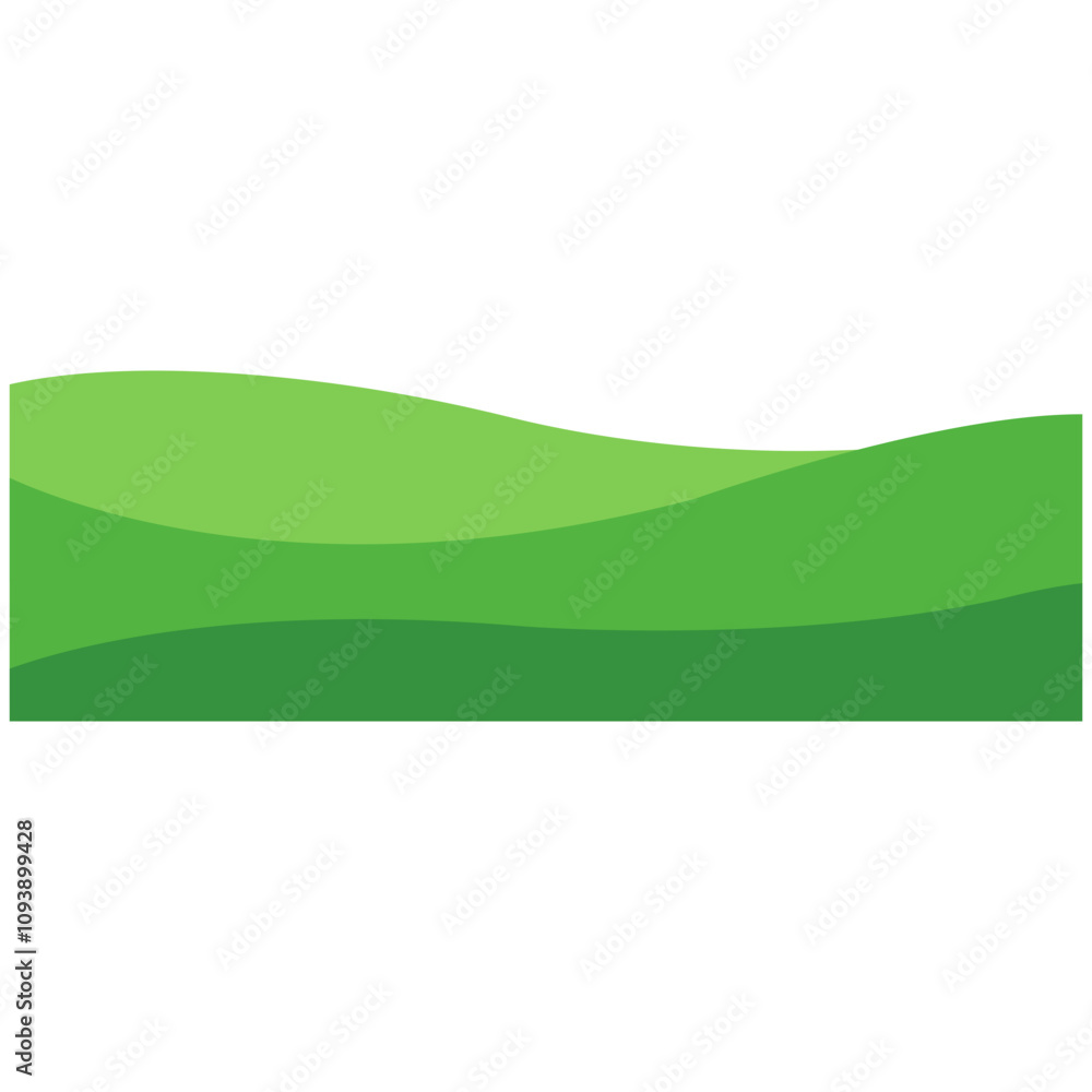 Fototapeta premium Abstract fields, green waves hills, vector illustration.