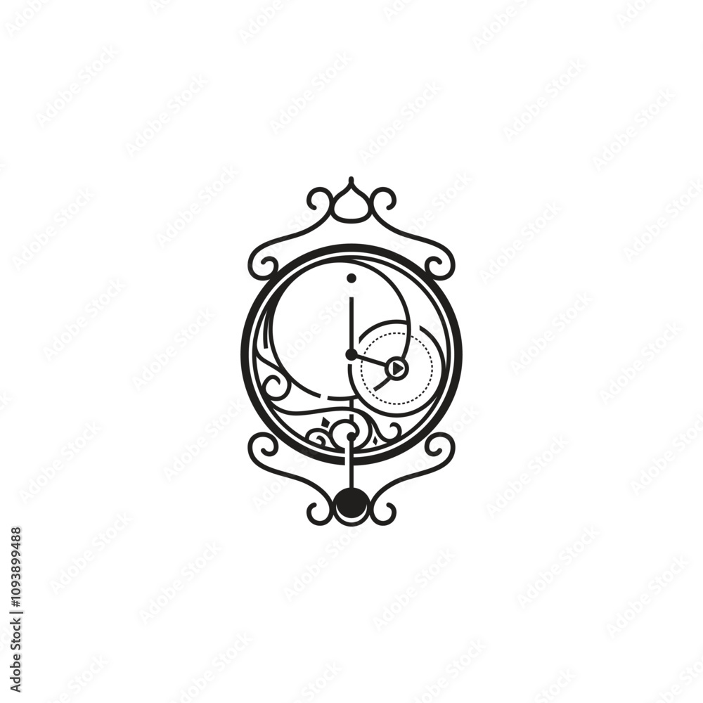 Print luxury logo line art of a watch Print luxury logo line art of a watch