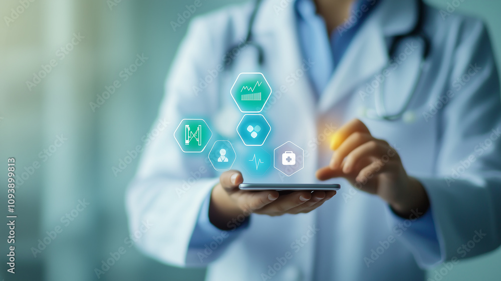 doctor pressing button doctor pressing button
