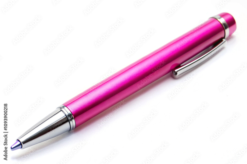Pink pen isolated on white background Pink pen isolated on white background