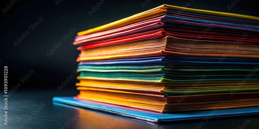 Silhouette Stack of Colorful Magazines AI Photo, Artistic, Minimalist Silhouette Stack of Colorful Magazines AI Photo, Artistic, Minimalist