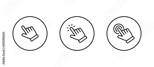 Hand pointer icons. Pointer click icon vector 