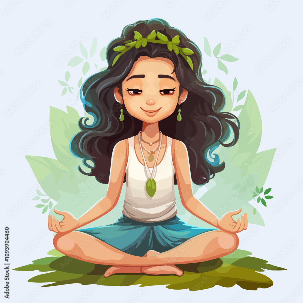 Elegant Girl Practicing Yoga on White Background Elegant Girl Practicing Yoga on White Background