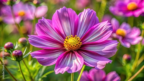 Wild Cosmos Caudatus Kunth Flower Photography, Vibrant Cosmos