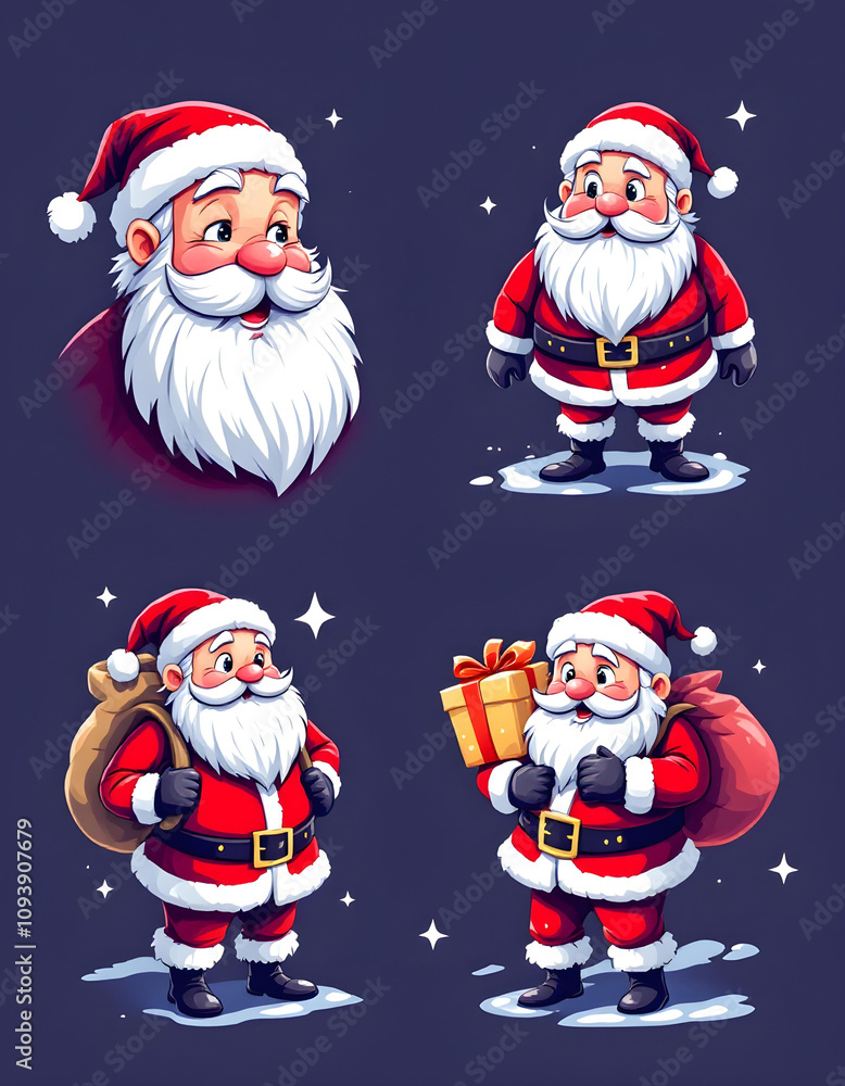 Santa Claus doodles for Christmas Santa Claus doodles for Christmas