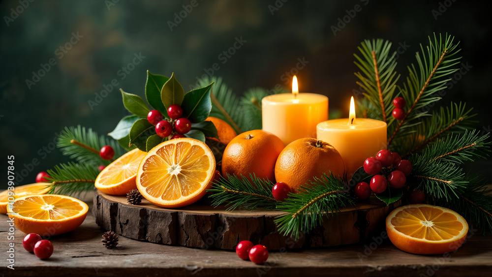 Rustic Table Centerpiece with Dried Oranges Rustic Table Centerpiece with Dried Oranges