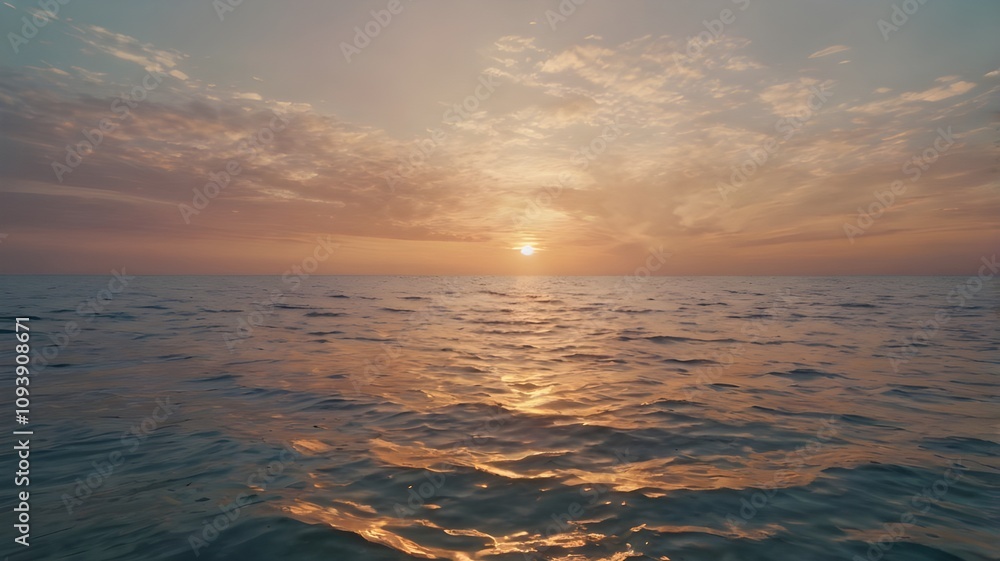 Obraz premium Serene Sunset Over Ocean