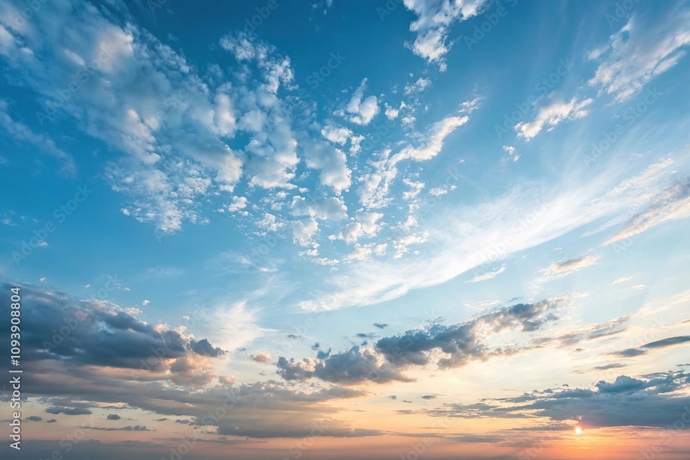 Sunset sky with soft blue gradient and white light background, calming scene, natural beauty, soft blue gradient, serene landscape Sunset sky with soft blue gradient and white light background, calming scene, natural beauty, soft blue gradient, serene landscape