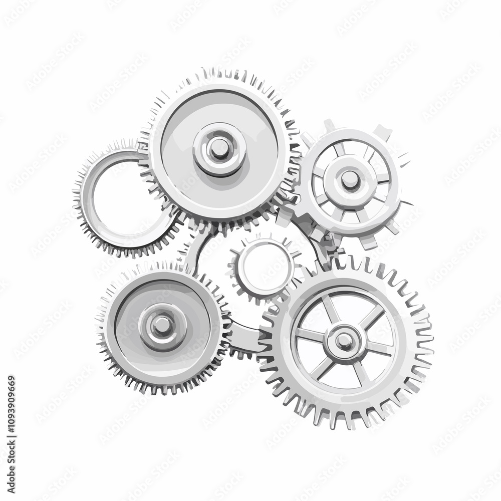 Professional Gear Machinery Pieces Vector Illustration Isolated Professional Gear Machinery Pieces Vector Illustration Isolated