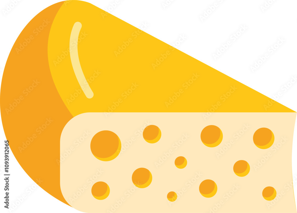 Vector illustration of a triangular piece of swiss cheese with holes, isolated on a white background Vector illustration of a triangular piece of swiss cheese with holes, isolated on a white background