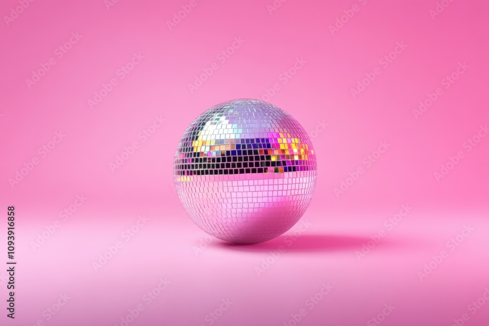 shiny disco ball on a pink background for vibrant party themes shiny disco ball on a pink background for vibrant party themes