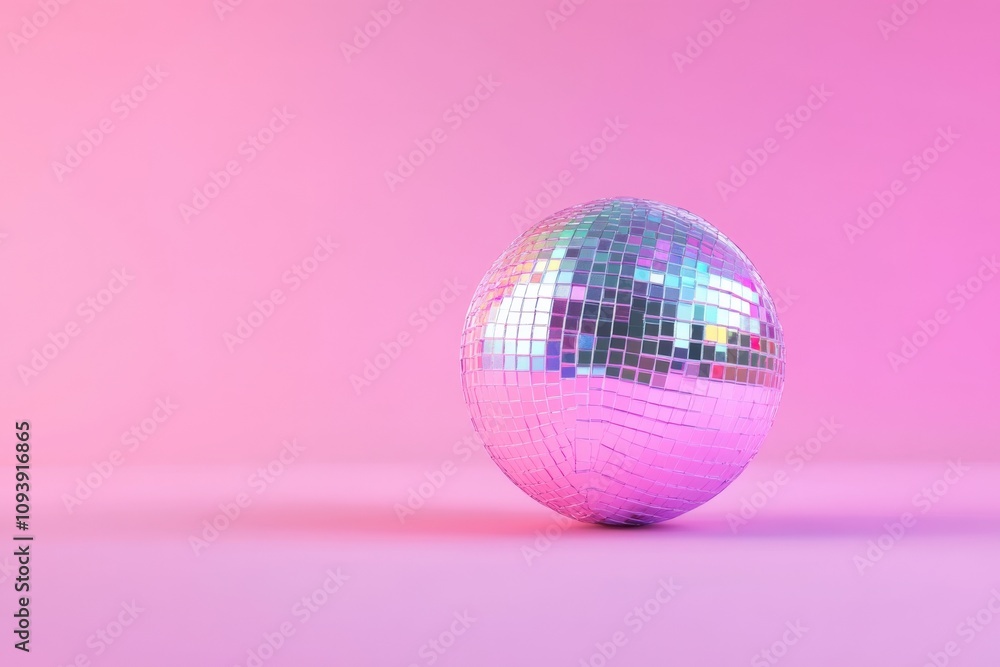 shiny disco ball on a pink background for festive celebrations shiny disco ball on a pink background for festive celebrations