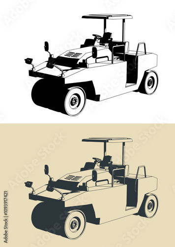 Road roller illustrations
