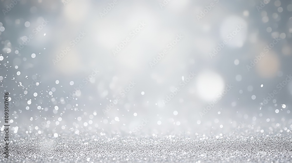 Abstract silver white background with shimmering glitter and bokeh effects, creating a dreamy and ethereal atmosphere perfect for festive and celebratory themes. Abstract silver white background with shimmering glitter and bokeh effects, creating a dreamy and ethereal atmosphere perfect for festive and celebratory themes.
