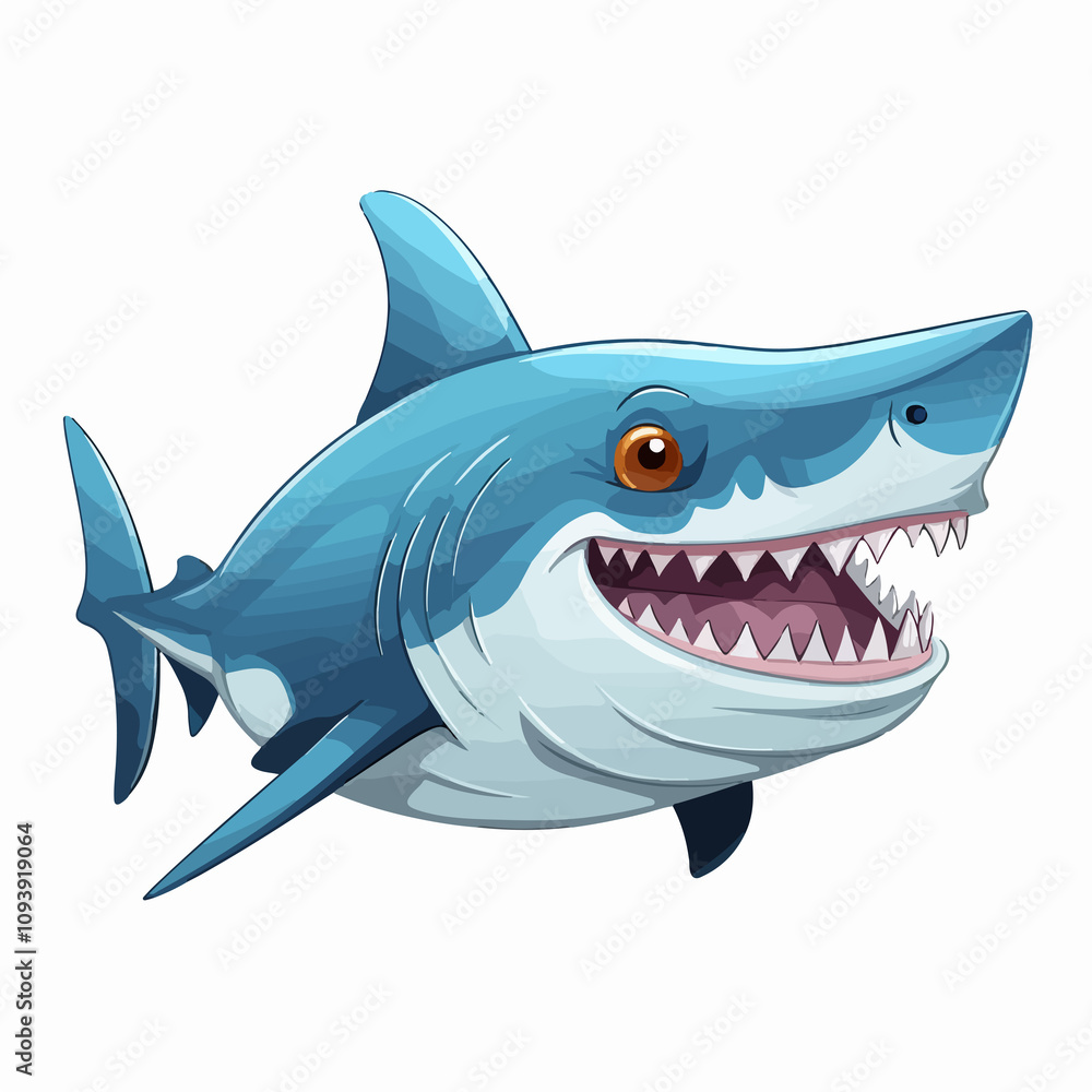 Funny Shark Cartoon Characters Set Vector Illustration Funny Shark Cartoon Characters Set Vector Illustration