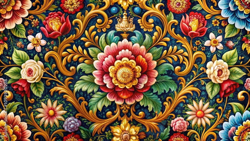 Luxurious Classical Floral Pattern with Ornamental Design for Elegant Home Decor and Fashion Accessories Luxurious Classical Floral Pattern with Ornamental Design for Elegant Home Decor and Fashion Accessories
