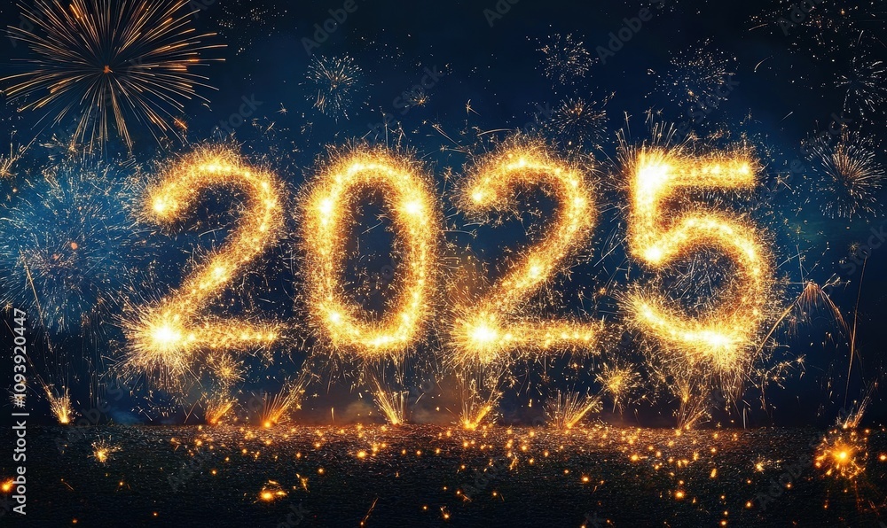 Festive New Year Celebration Fireworks Template for 2025 Festive New Year Celebration Fireworks Template for 2025