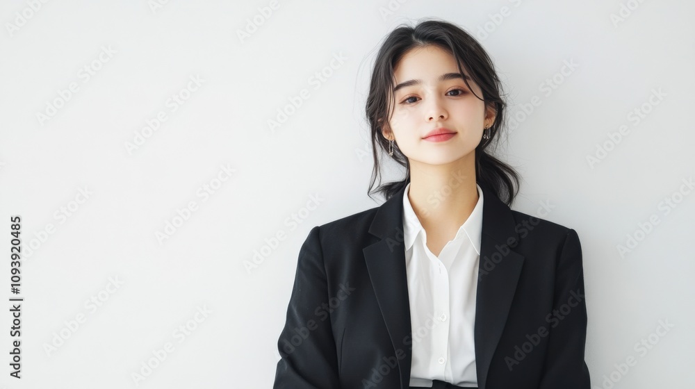 professional woman in a business suit against a plain background professional woman in a business suit against a plain background